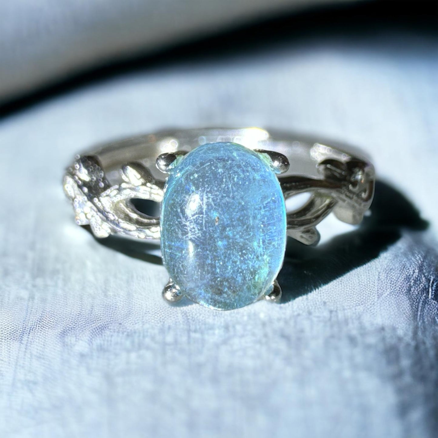 Aquamarine 925 Adjustable Ring AQ1