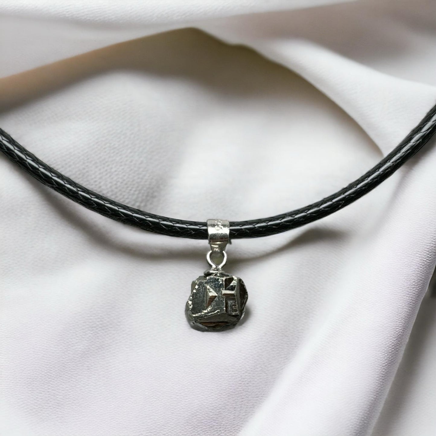 Iron Crossed Pyrite 925 Silver Pendant