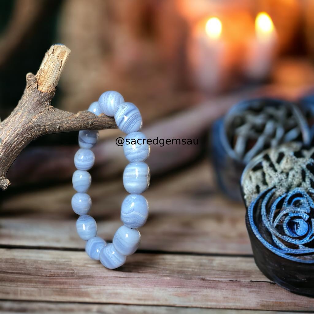 Blue Lace Agate Freeform Bracelet