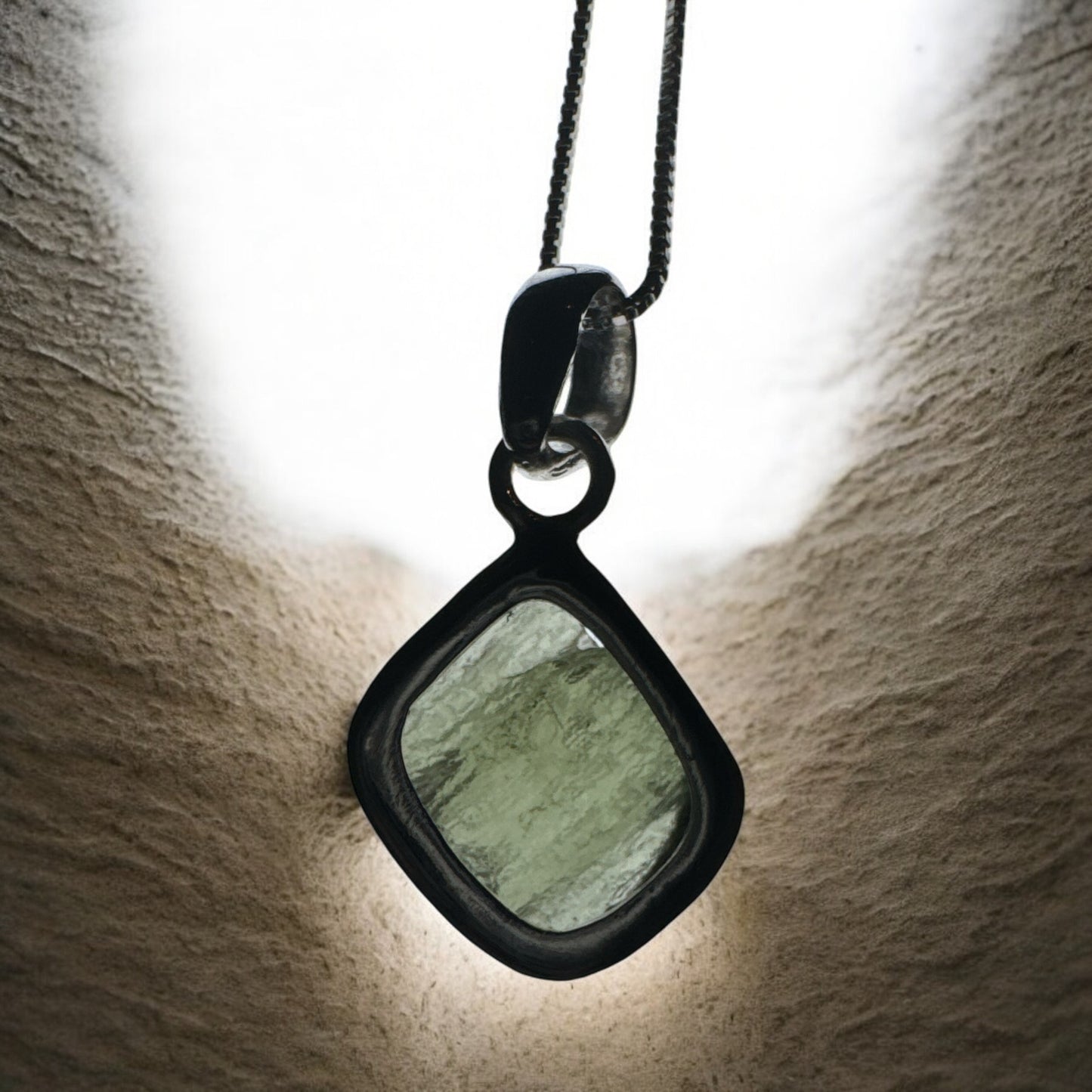 Moldavite 925 Silver Pendant MP1