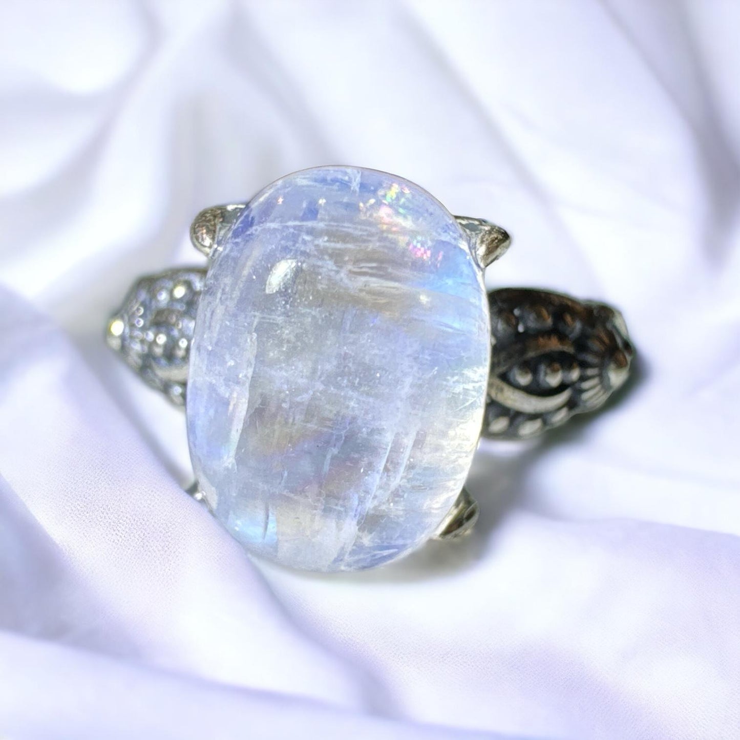 Moonstone 925 Adjustable Ring MS2