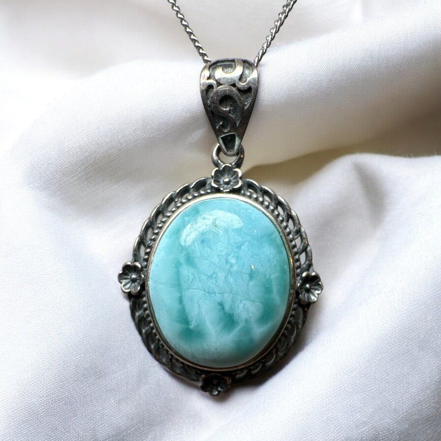 Larimar 925 Silver Pendant LRM1