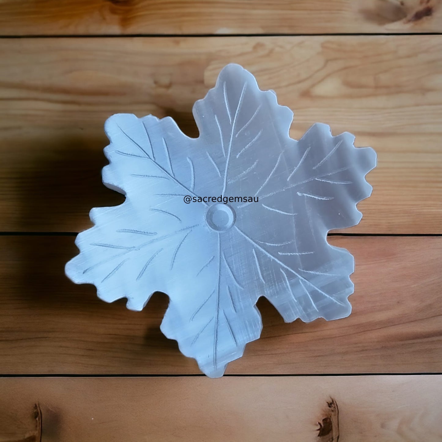 Selenite Snowflake Carving and Charging Plate