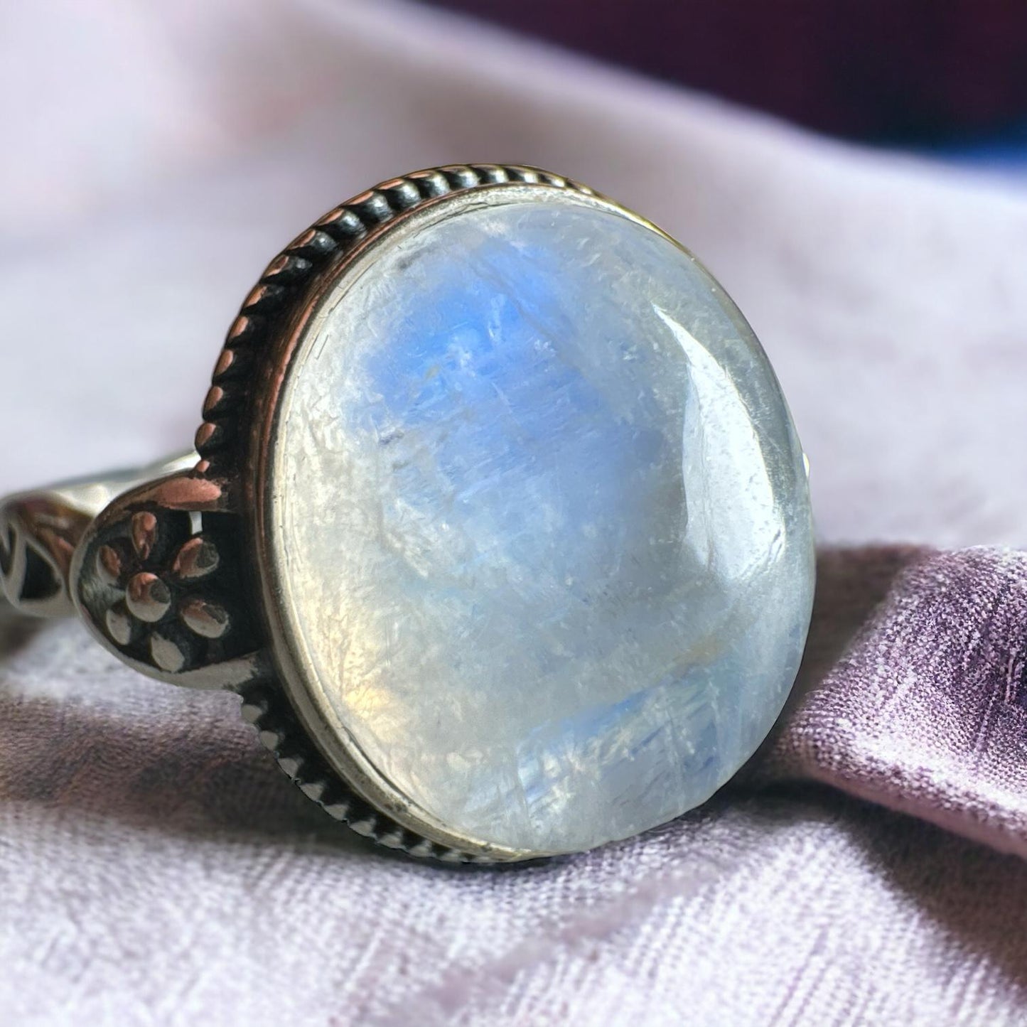 Moonstone 925 Adjustable Ring MS1
