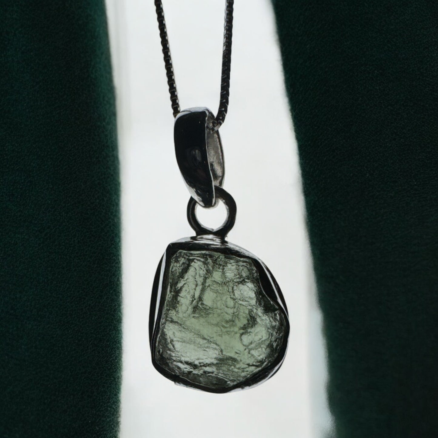 Moldavite 925 Silver Pendant MP5