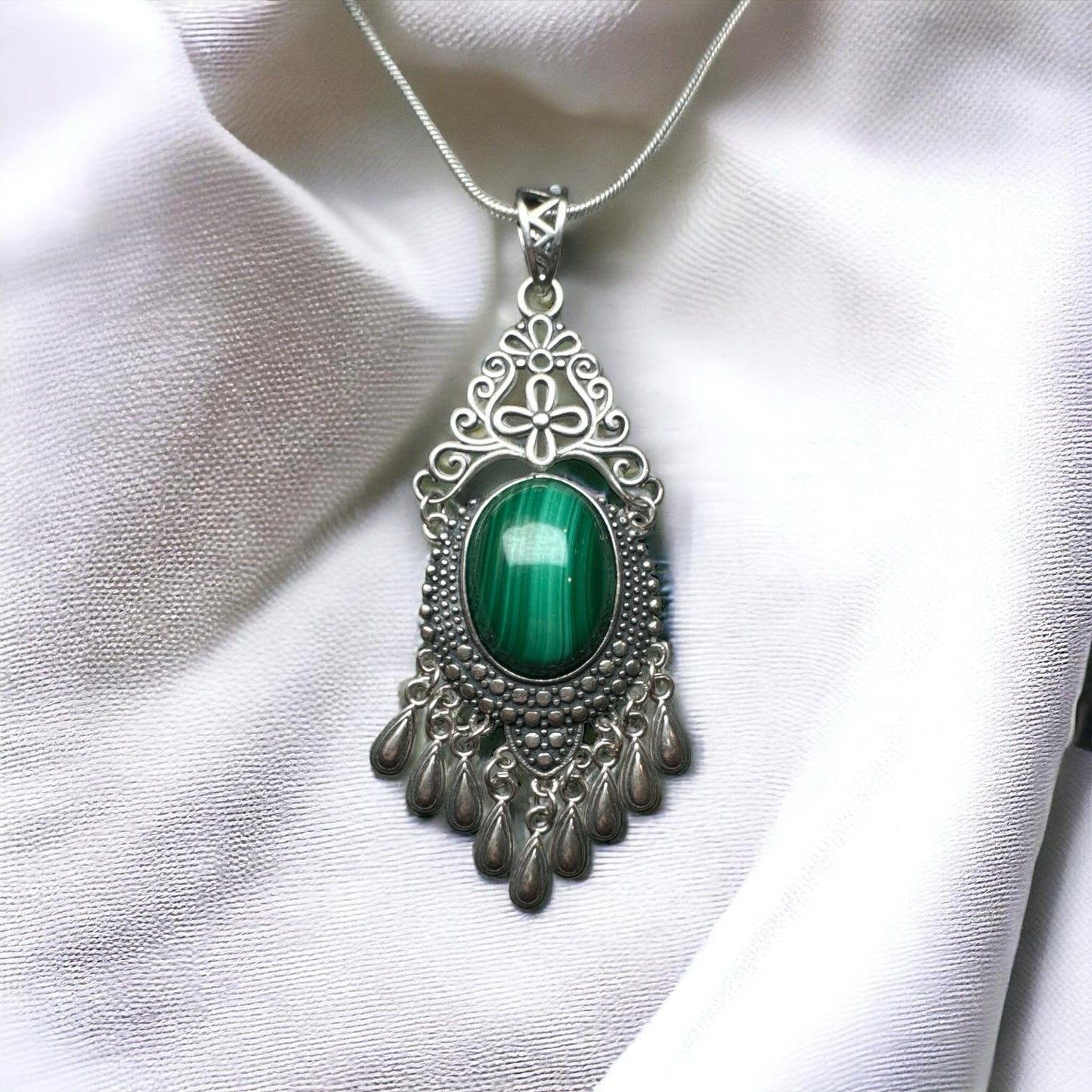 Malachite 925 Silver Pendant MLC001