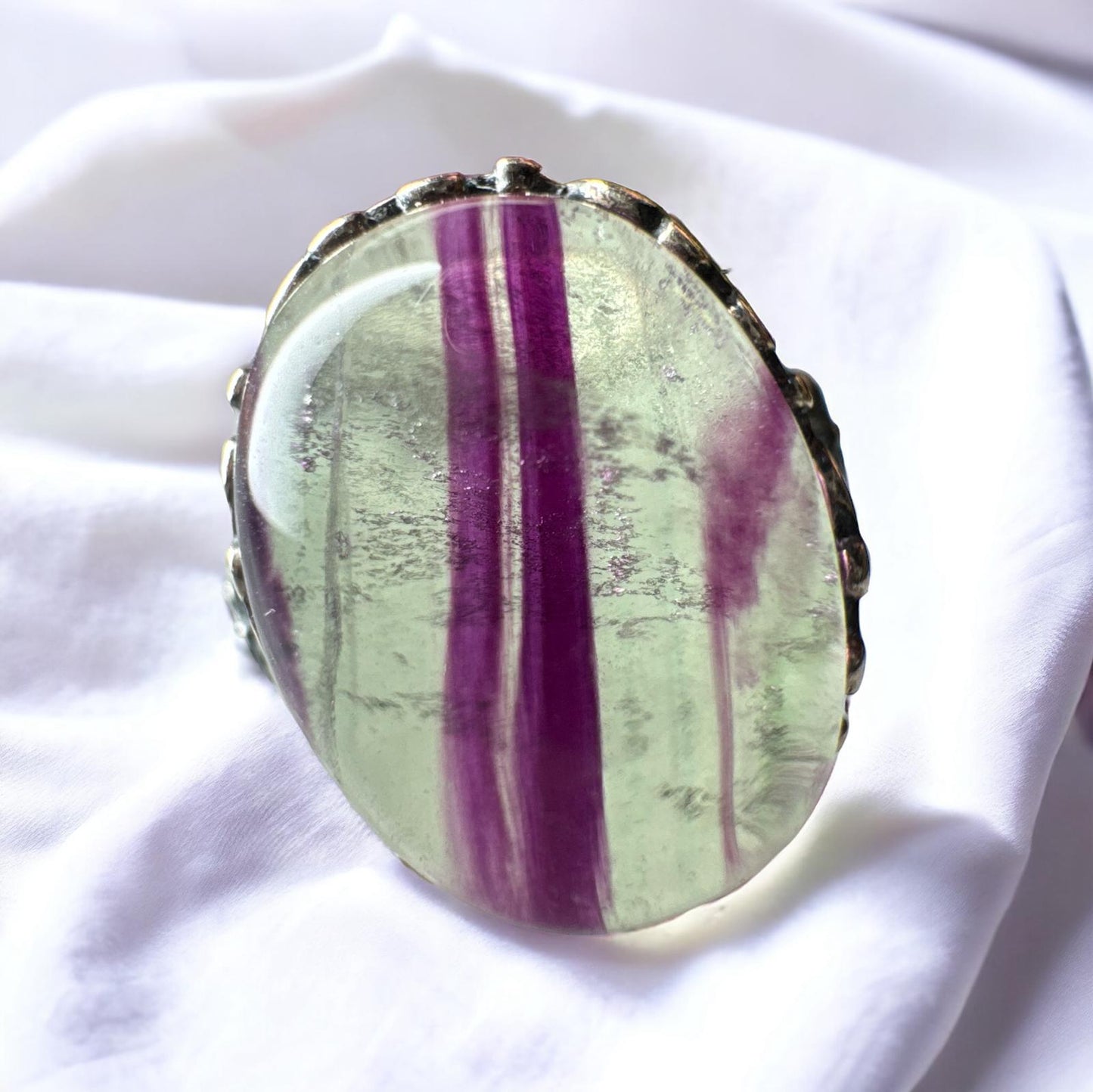 Fluorite 925 Adjustable Ring F1