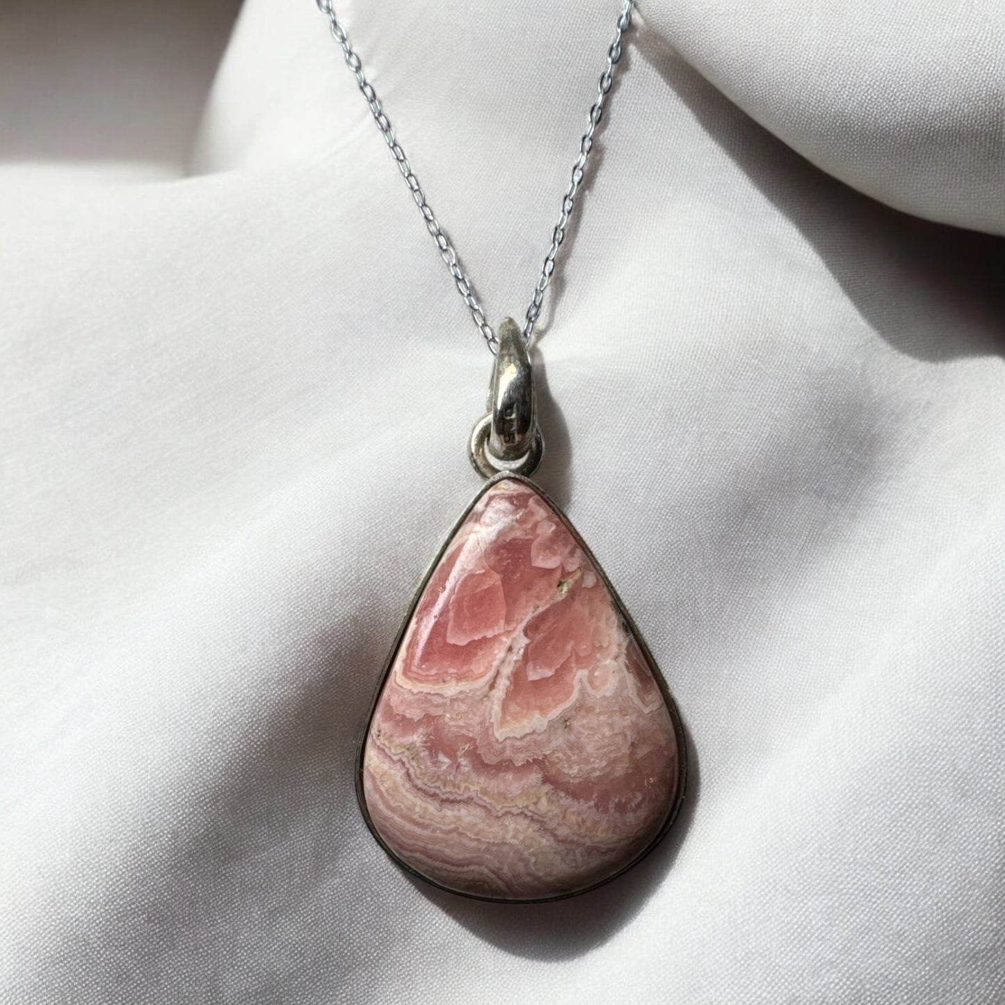 Rhodochrosite 925 Silver Pendant RP1