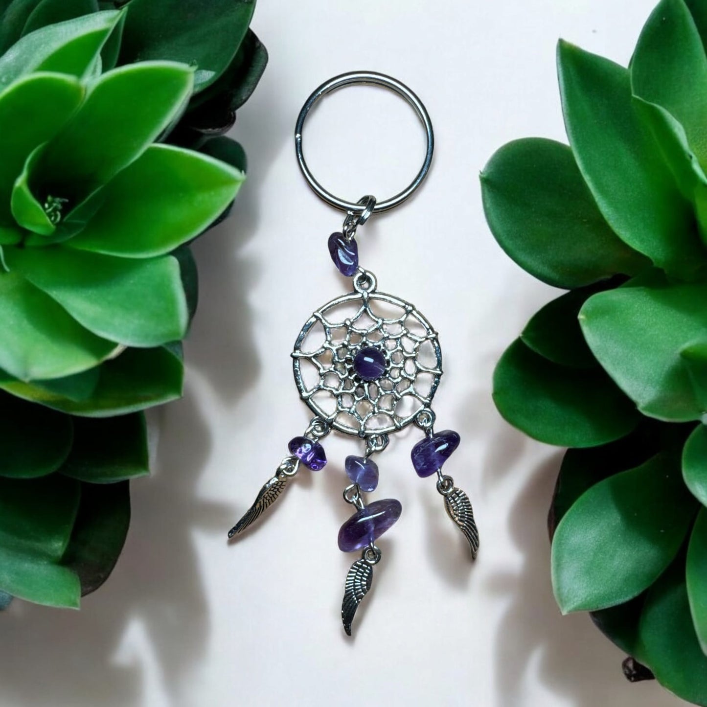 Crystal Keychain - Amethyst Quartz Dreamcatcher