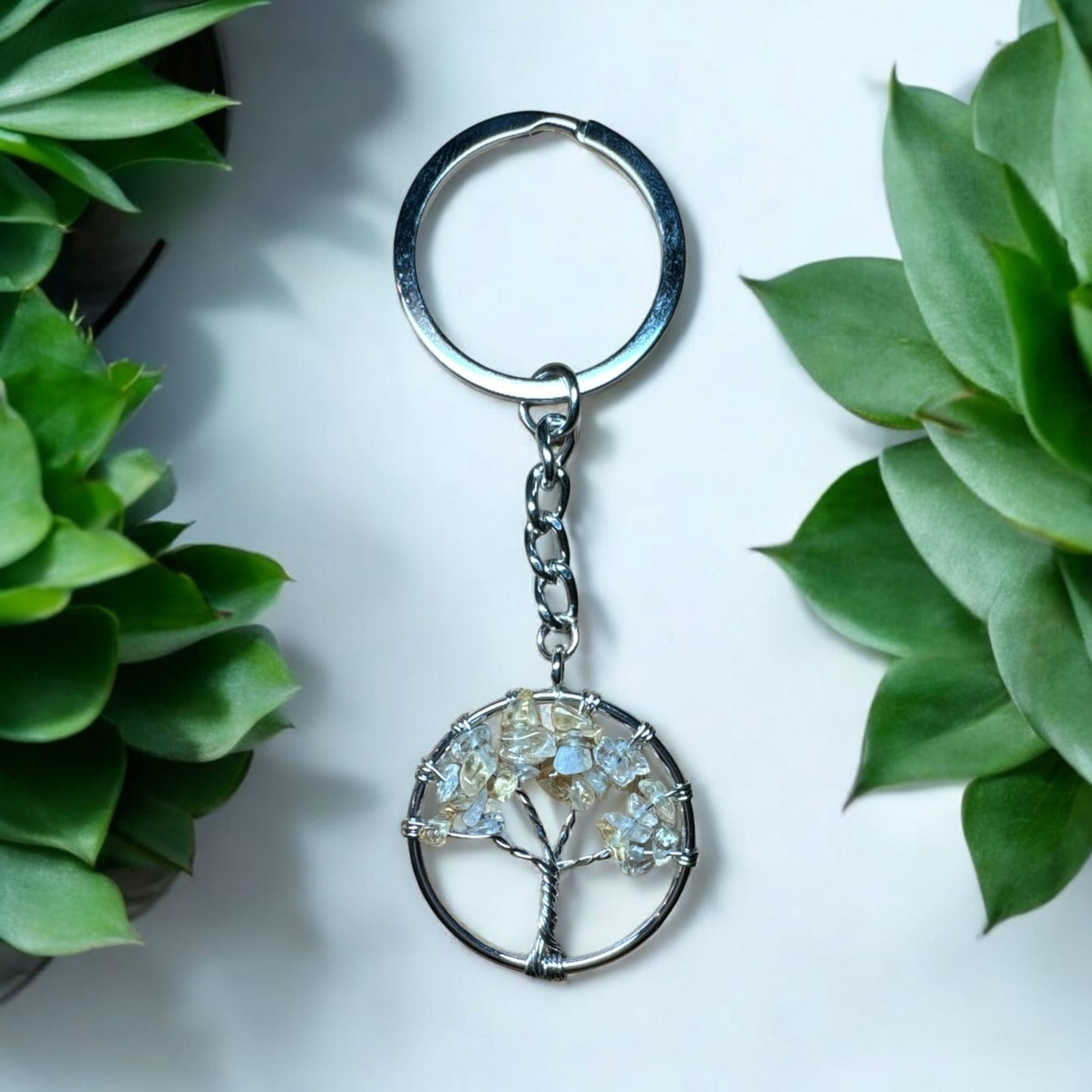 Crystal Keychain - Tree of Life (Red Jasper)