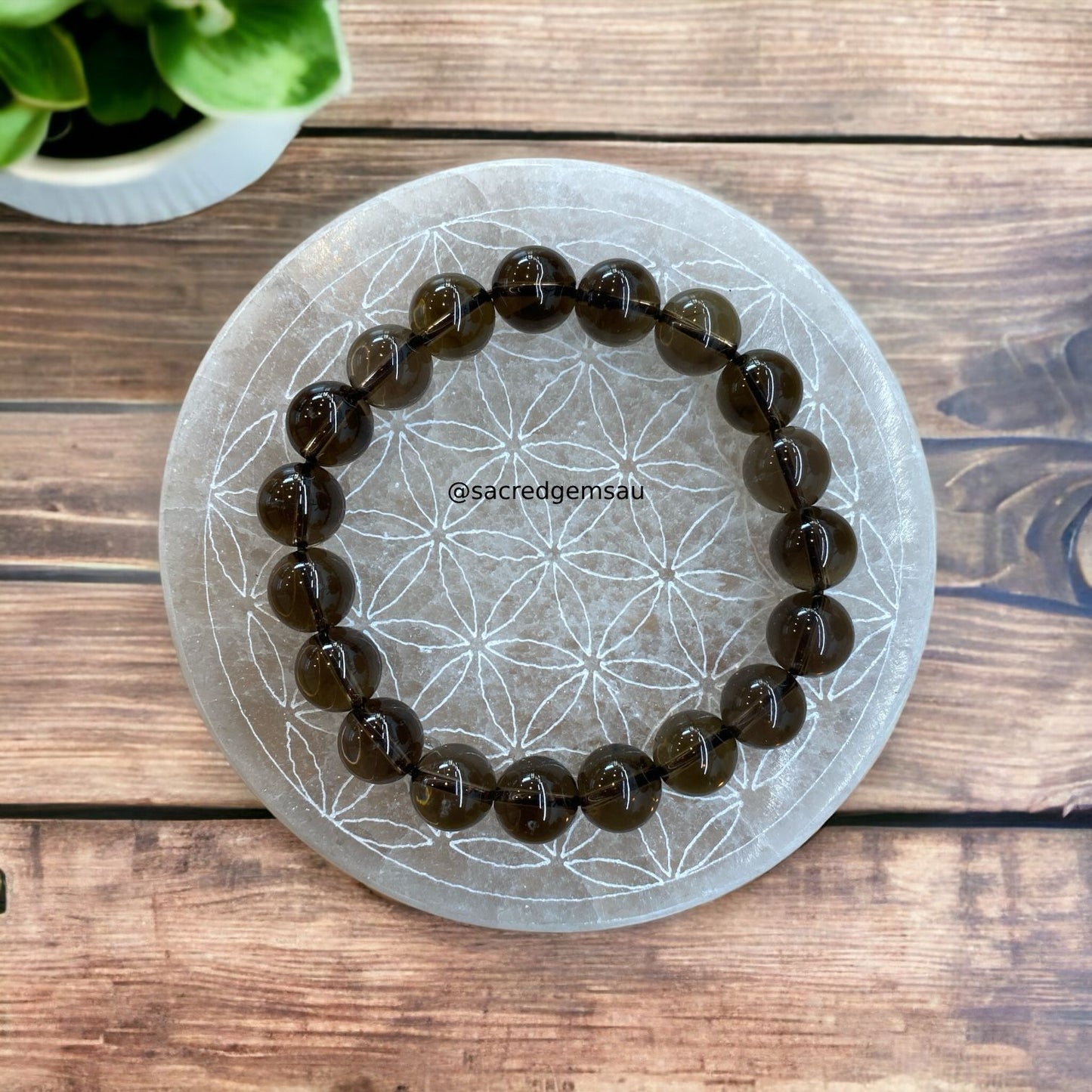 Smoky Quartz 12mm Bracelet
