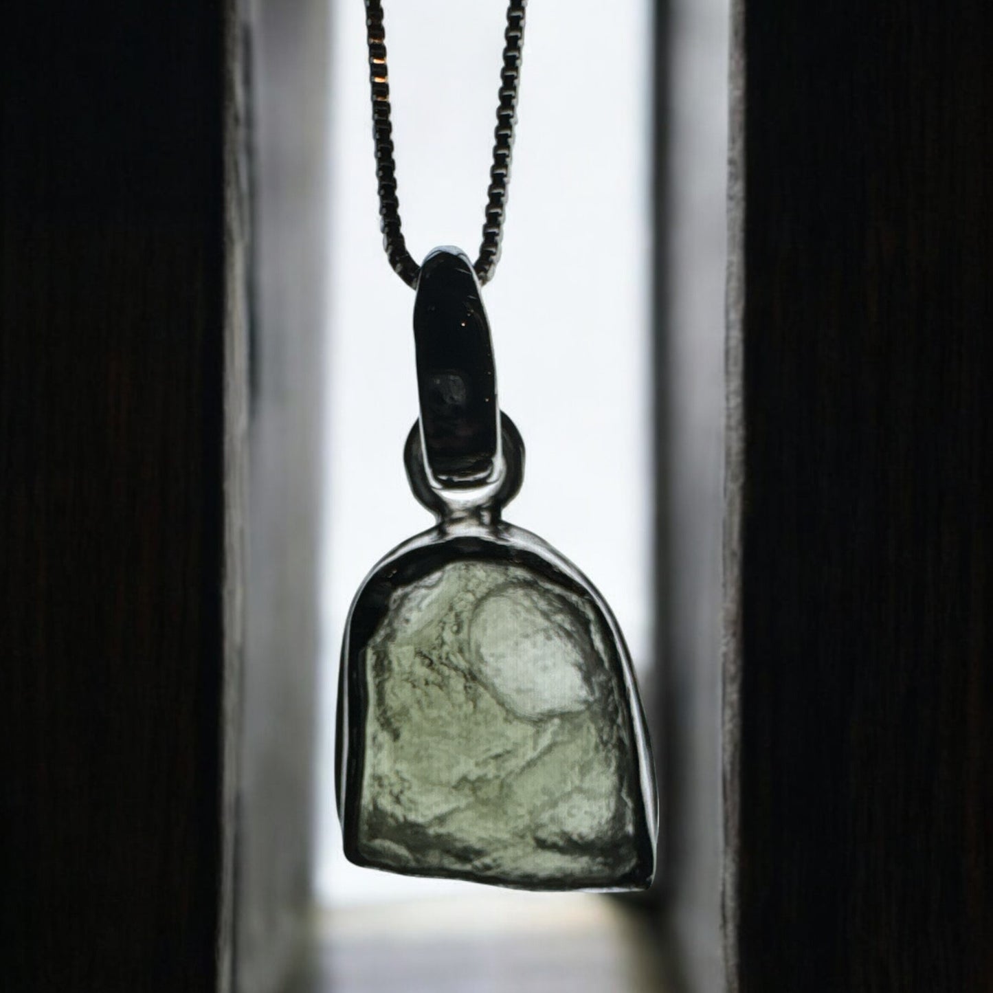 Moldavite 925 Silver Pendant MP6
