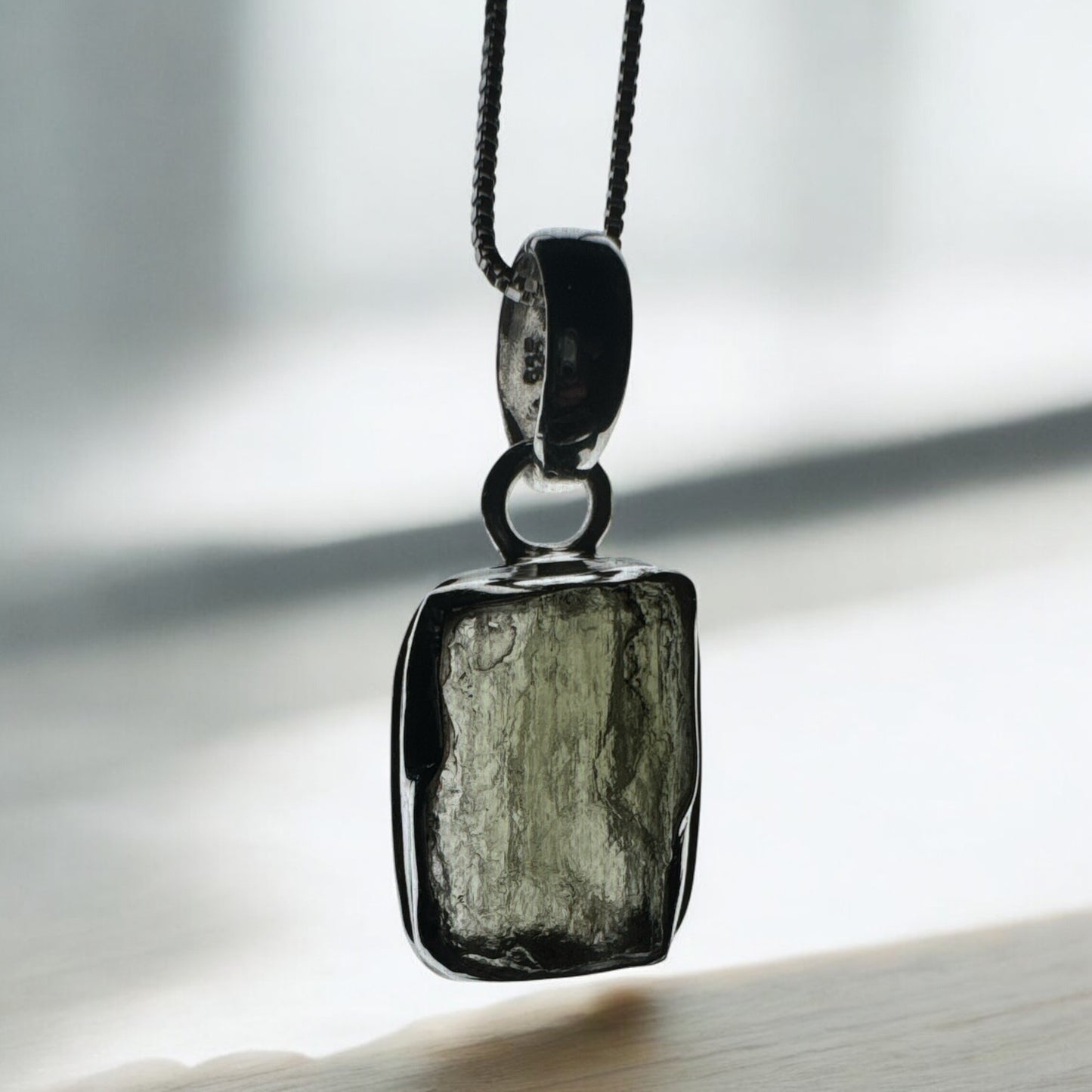 Moldavite 925 Silver Pendant MP3