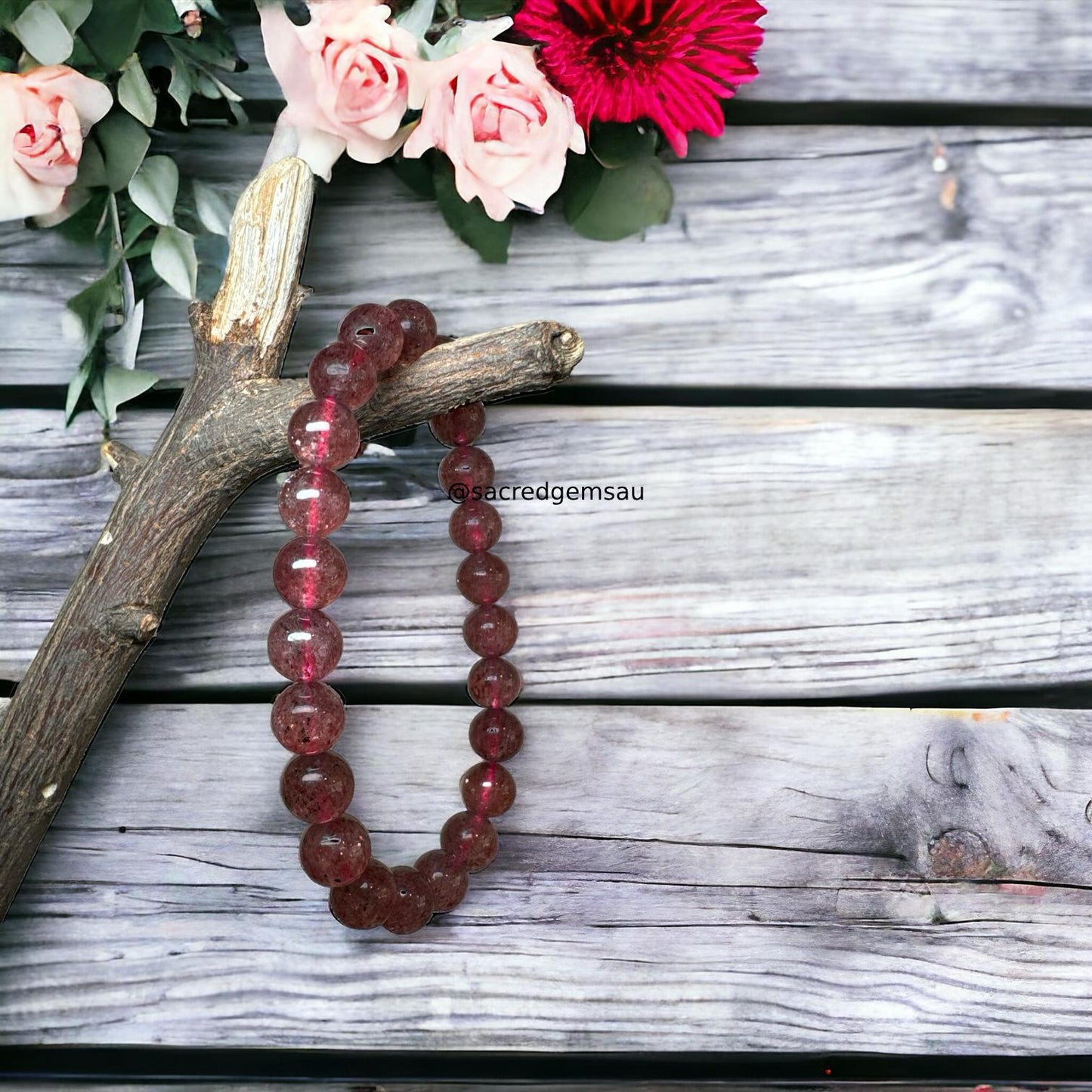 Strawberry Quartz 8mm Bracelet