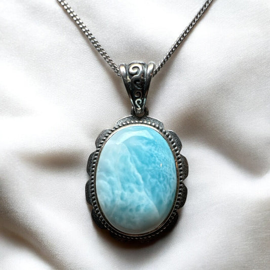 Larimar 925 Silver Pendant LRM5