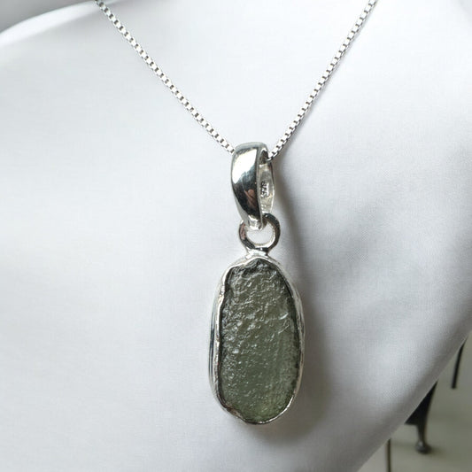 Moldavite 925 Silver Pendant MP2