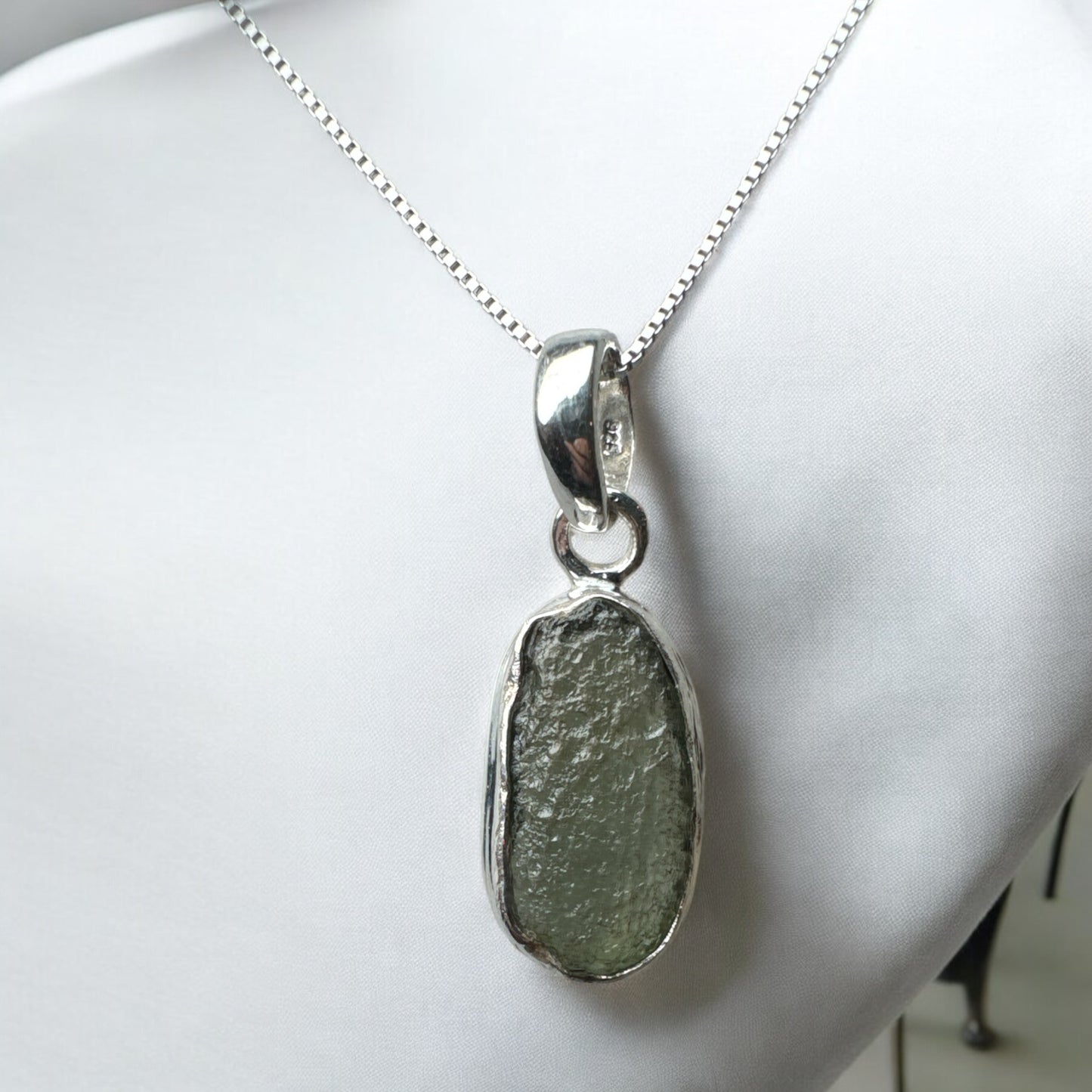 Moldavite 925 Silver Pendant MP2