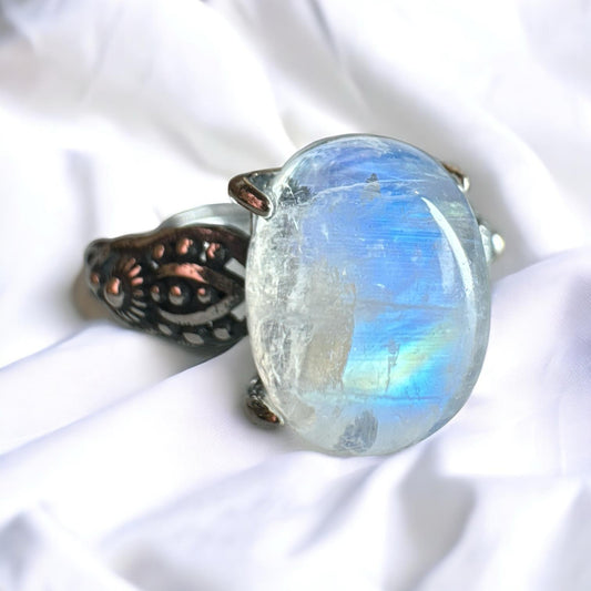 Moonstone 925 Adjustable Ring MS2