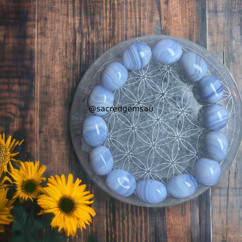 Blue Lace Agate Freeform Bracelet