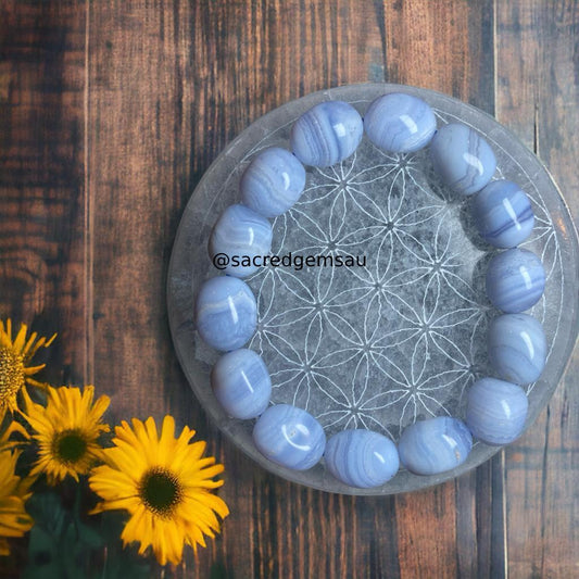Blue Lace Agate Freeform Bracelet