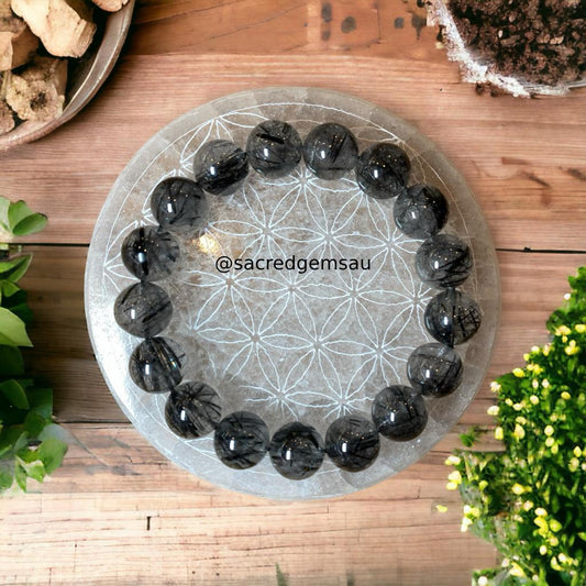 Black Rutilated Bracelet High Grade 12mm