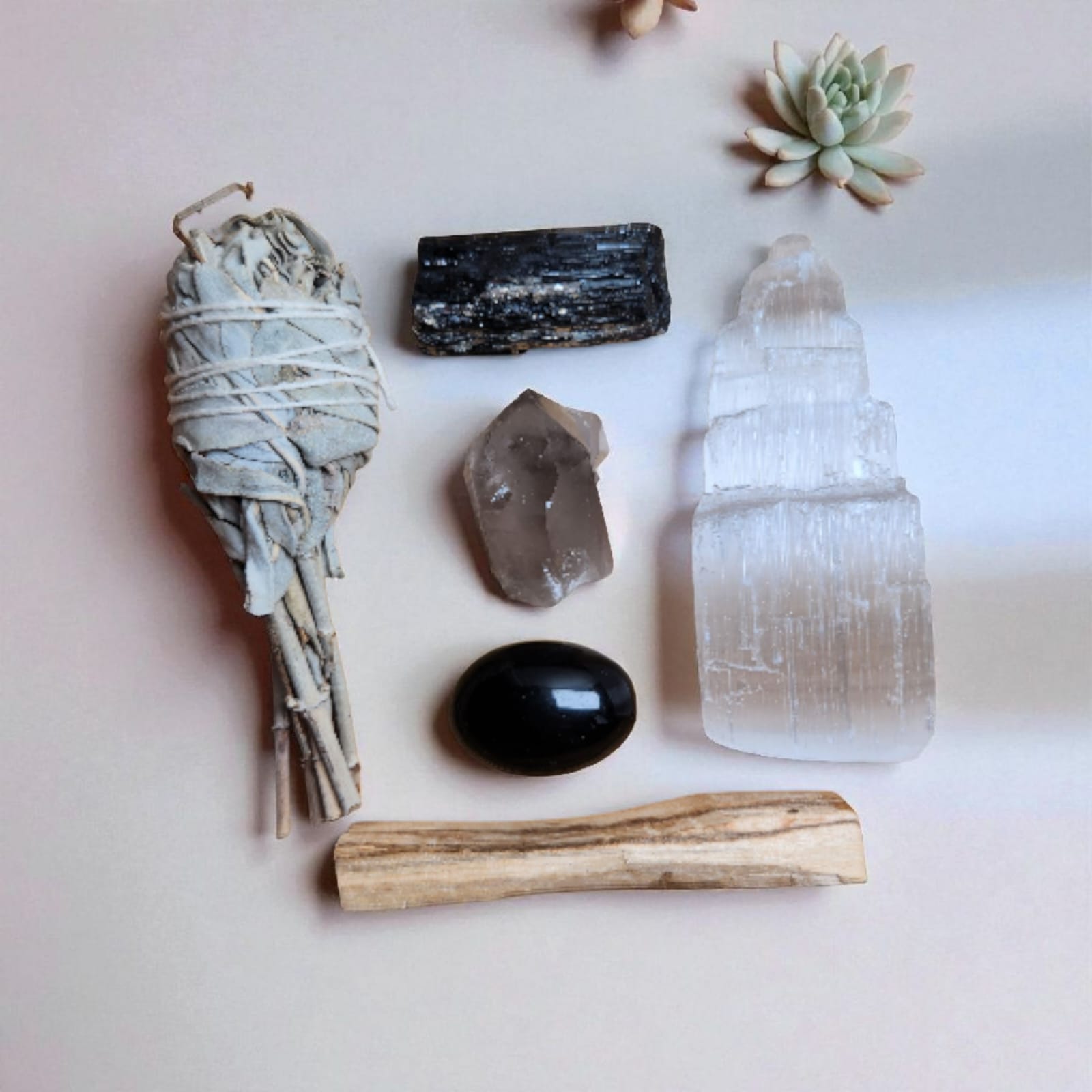 Sacred Gems – Protection Crystal Kit – Standard Edition full contents flat lay [variant:standard]
