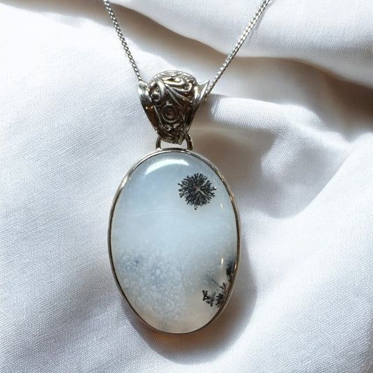Dendridic Agate 925 Silver Pendant DA1