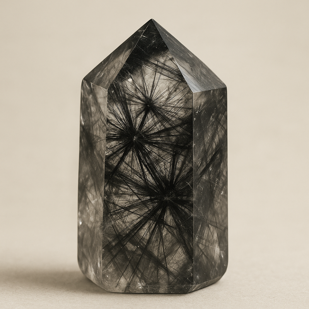 Black Rutilated Quartz Meaning — Protection, Clarity & Shadow Alchemy