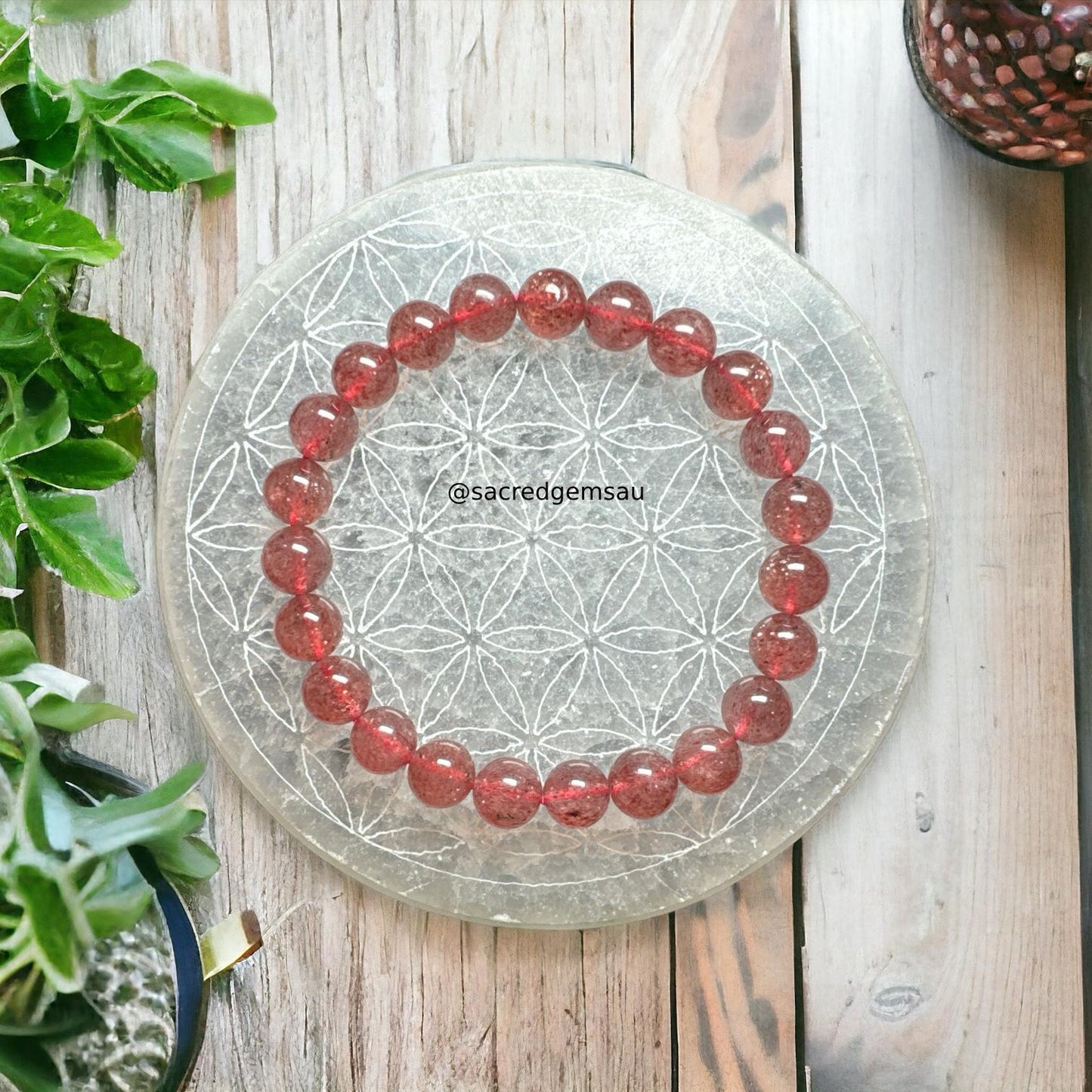 Strawberry Quartz 8mm Bracelet