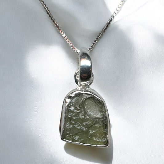 Moldavite 925 Silver Pendant MP6
