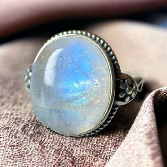 Moonstone 925 Adjustable Ring MS1